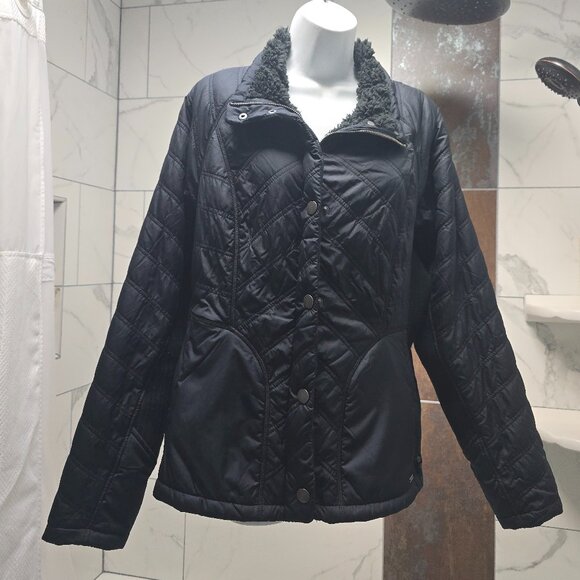 prAna Women's Diva Jacket w/ DWR & Sherpa Fleece Lining Black Size XL New - Picture 1 of 15